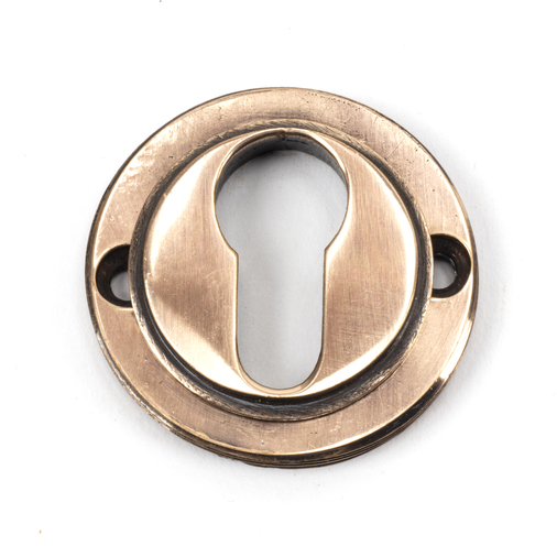 46126 - Polished Bronze Round Euro Escutcheon (Art Deco) - FTA Image 4
