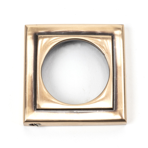 46128 - Polished Bronze Round Euro Escutcheon (Square) - FTA Image 2