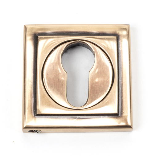 46128 - Polished Bronze Round Euro Escutcheon (Square) - FTA Image 1