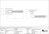 50040 - Aged Brass Hammered Newbury Lever on Rose Set (Square) - U - FTA Image 4 Thumbnail