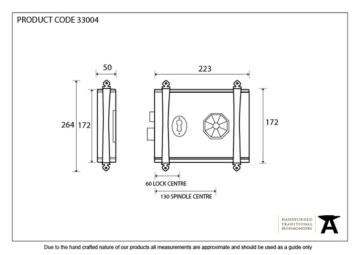 33004 - Pewter Oak Box Lock & Octagonal Knob Set - FTA Image 6