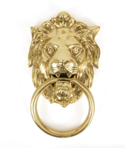Polished Brass Lion Head Knocker Image 1
