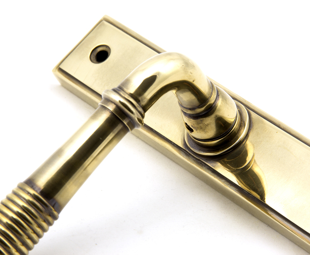 33039 - Aged Brass Reeded Slimline Lever Espag. Lock Set FTA Image 4