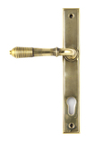 33039 - Aged Brass Reeded Slimline Lever Espag. Lock Set FTA Image 1 Thumbnail