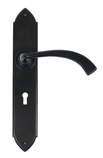 Black Gothic Curved Sprung Lever Lock Set Image 1