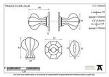 33228 - Beeswax Octagonal Mortice/Rim Knob Set - FTA Image 2 Thumbnail