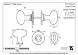 Beeswax Oval Mortice/Rim Knob Set Image 4 Thumbnail