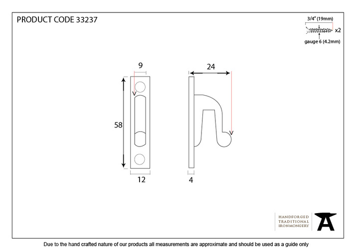 33237 - Beeswax Hook Plate - FTA Image 2