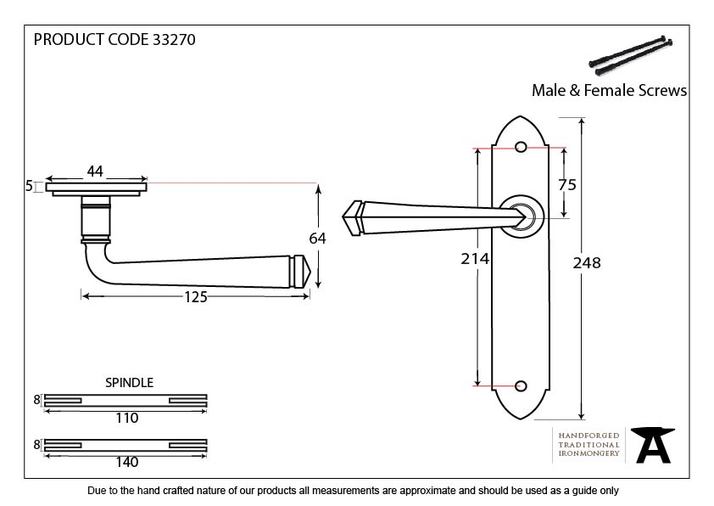 33270 - Beeswax Gothic Lever Latch Set - FTA Image 2