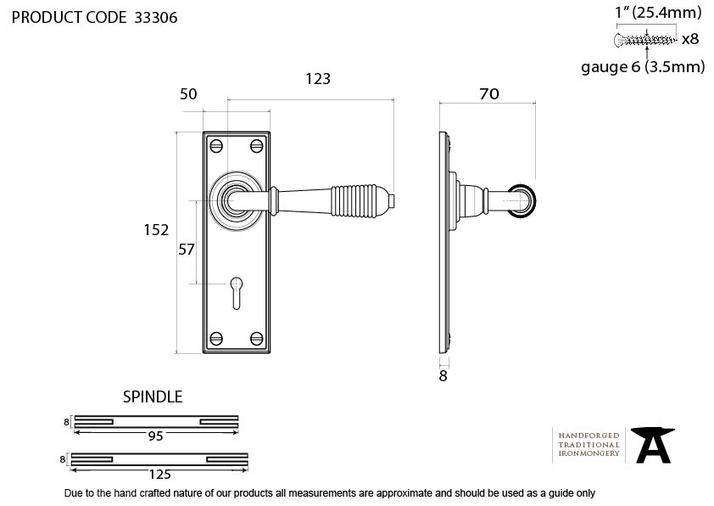 33306 - Polished Chrome Reeded Lever Lock Set - FTA Image 2