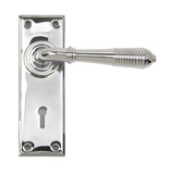 33306 - Polished Chrome Reeded Lever Lock Set - FTA Image 1 Thumbnail