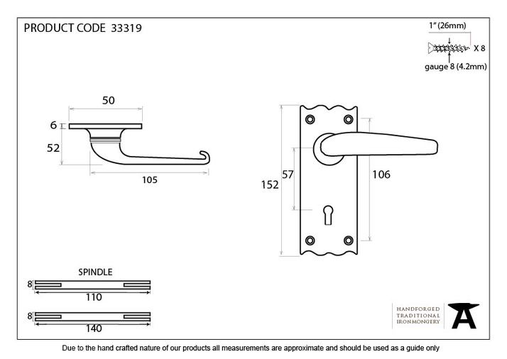33319 - Black Oak Lever Lock Set - FTA Image 2