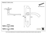 Pewter Gothic Curved Lever Espag. Lock Set Image 2 Thumbnail