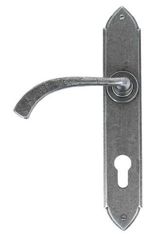 Pewter Gothic Curved Lever Espag. Lock Set Image 1