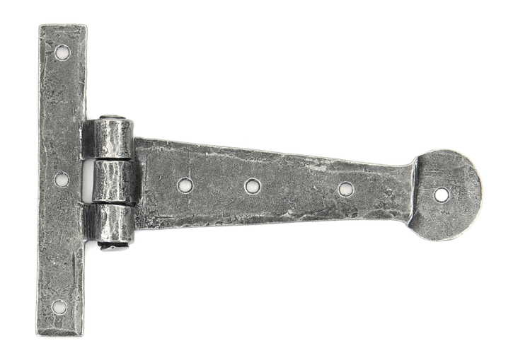 Pewter 6'' Penny End T Hinge (pair) Image 1