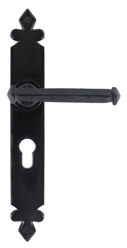 Black Tudor Lever Euro Lock Set Image 1