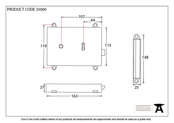35000 - Polished Brass Rim Lock & Cover - FTA Image 4