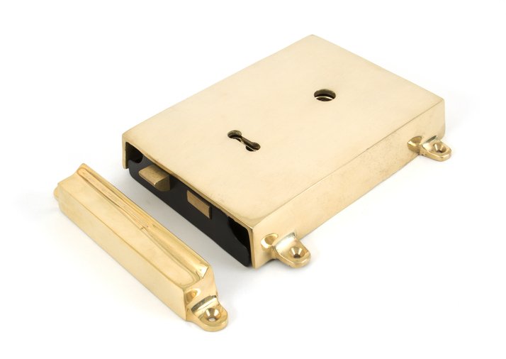 35000 - Polished Brass Rim Lock & Cover - FTA Image 1