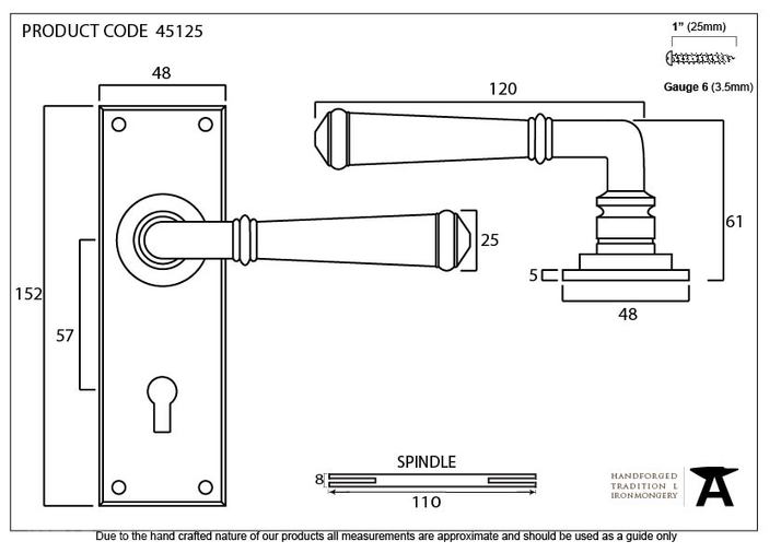 45125 - Pewter Regency Lever Lock set - FTA Image 3