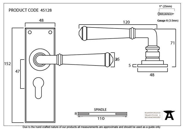 45128 - Pewter Regency Lever Euro Lock Set - FTA Image 3