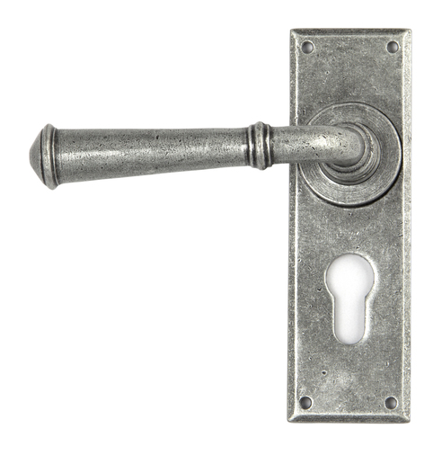 45128 - Pewter Regency Lever Euro Lock Set - FTA Image 1