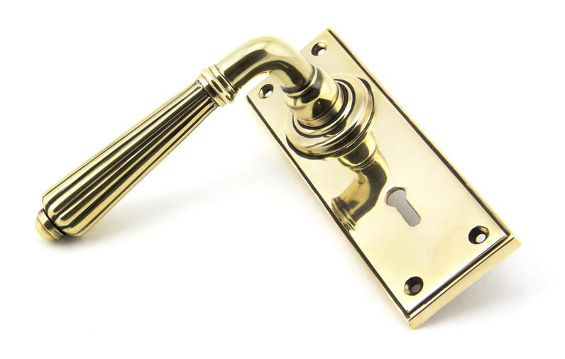 45310 - Aged Brass Hinton Lever Lock Set FTA Image 2