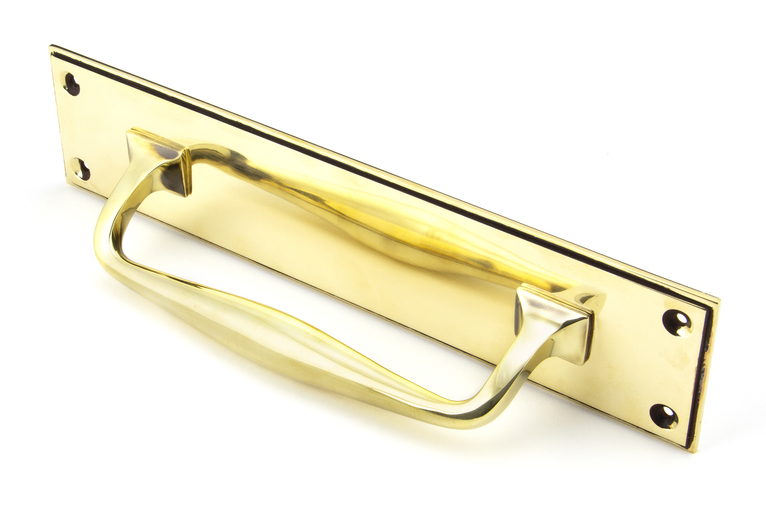 45379 - Aged Brass 300mm Art Deco Pull Handle on Backplate FTA Image 2