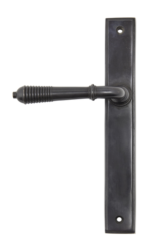 45427 - Aged Bronze Reeded Slimline Lever Latch Set - FTA Image 1