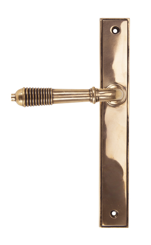 45428 - Polished Bronze Reeded Slimline Lever Latch - FTA Image 1