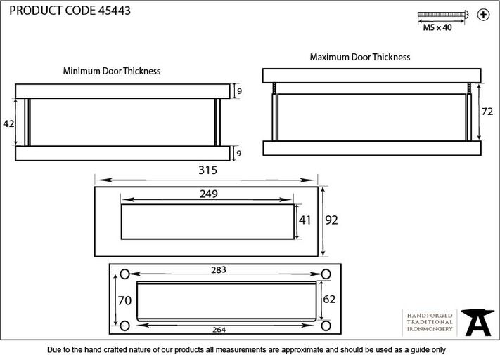 45443 - Polished Nickel Traditional Letterbox - FTA Image 6