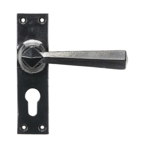 45759 - Black Straight Lever Euro Lock Set - FTA Image 1