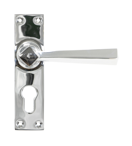 45762 - Polished Chrome Straight Lever Euro Lock Set - FTA Image 1