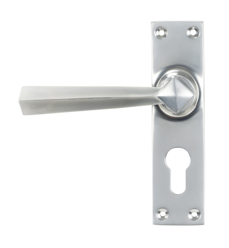 45763 - Satin Chrome Straight Lever Euro Lock Set - FTA Image 1