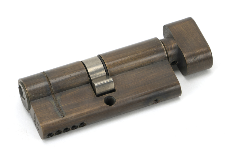 45871 - Aged Brass 35/35 5pin Euro Cylinder/Thumbturn KA - FTA Image 1