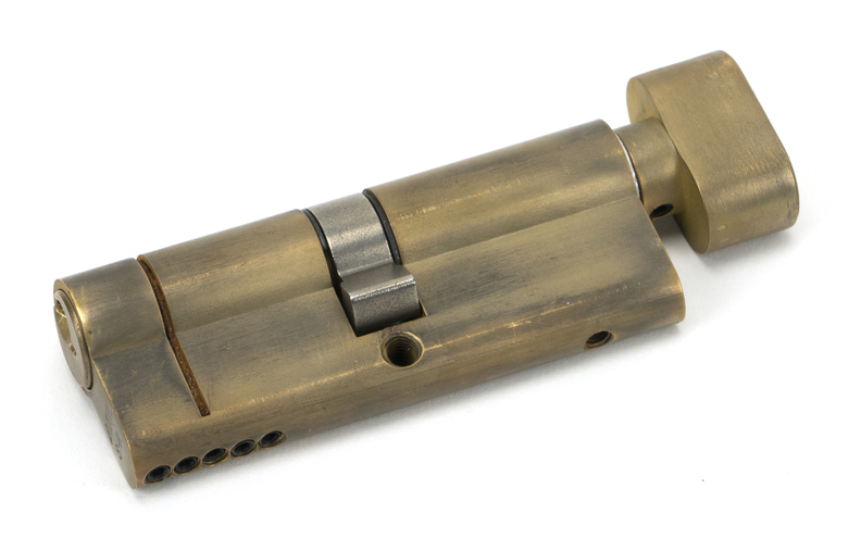 45875 - Aged Brass 40/40 5pin Euro Cylinder/Thumbturn KA - FTA Image 1