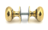 46031 - Aged Brass Hammered Mushroom Mortice/Rim Knob Set FTA Image 4 Thumbnail