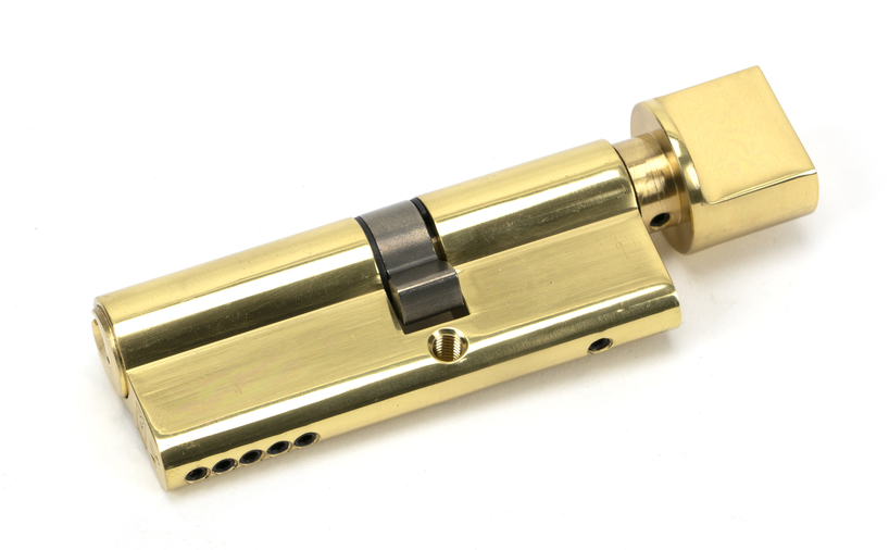 46260 - Lacquered Brass 35T/45 5pin Euro Cylinder/Thumbturn Image 1