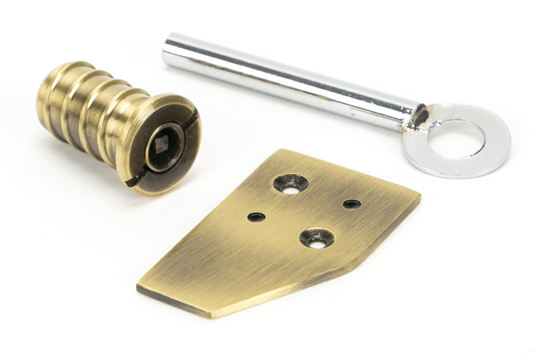 49917 - Aged Brass Key-Flush Sash Stop FTA Image 1