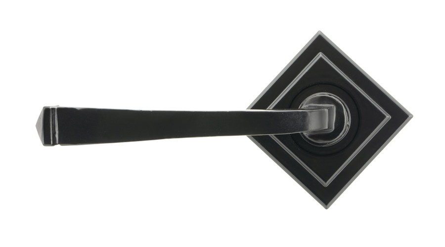49960 - Black Avon Round Lever on Rose Set (Square) - Unsprung - FTA Image 2