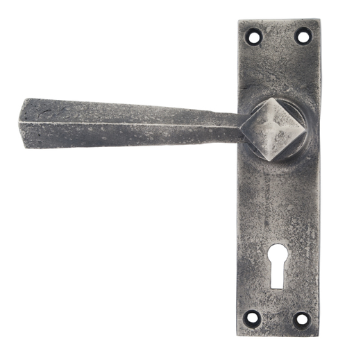 73112 - Antique Pewter Straight Lever Lock Set - FTA Image 1