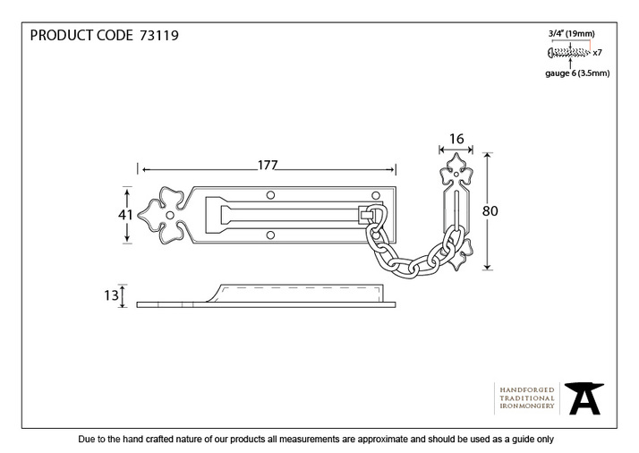 73119 - Beeswax Door Chain - FTA Image 5