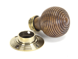 83573 - Rosewood & Aged Brass Beehive Mortice/Rim Knob Set - FTA Image 2 Thumbnail