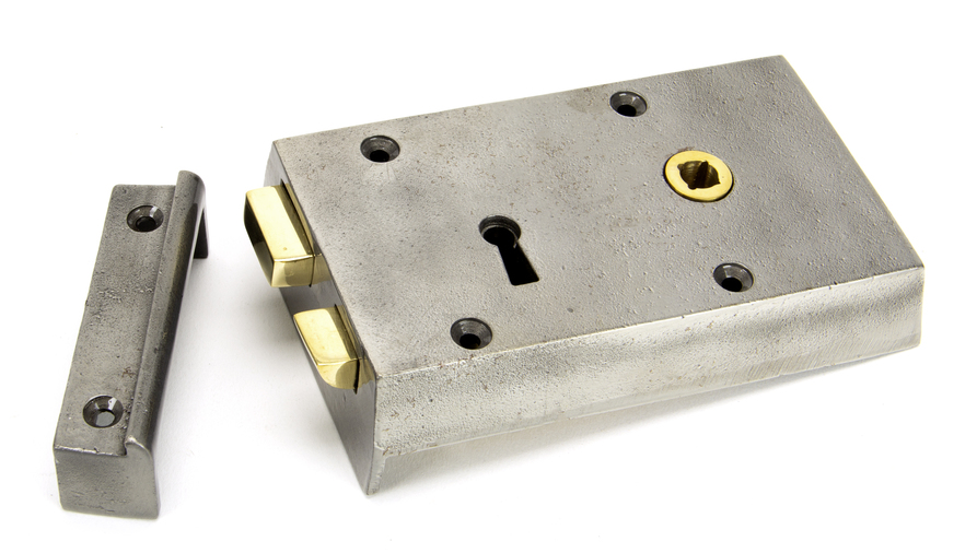 83584 - Iron Right Hand Rim Lock - Small Image 1