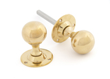 83630 - Polished Brass Ball Mortice Knob Set - FTA Image 1 Thumbnail