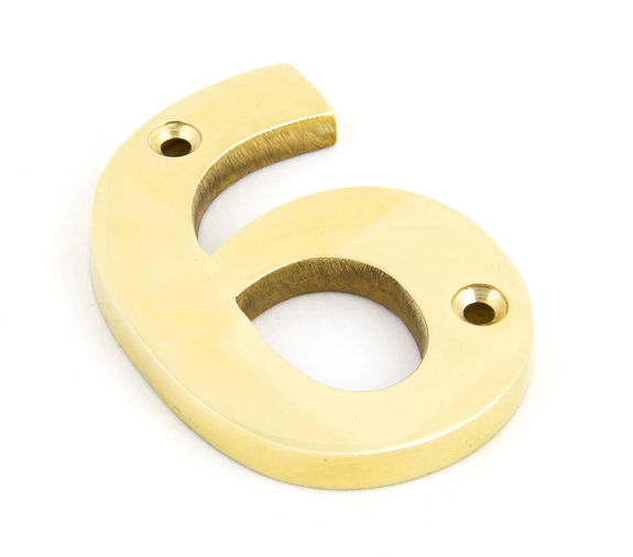 83716 - Polished Brass Numeral 6 - FTA Image 1
