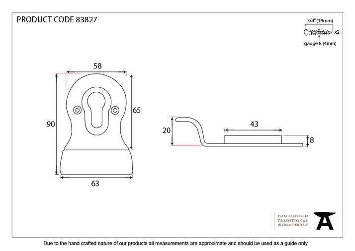 83827 - Polished Brass Euro Door Pull - FTA Image 2