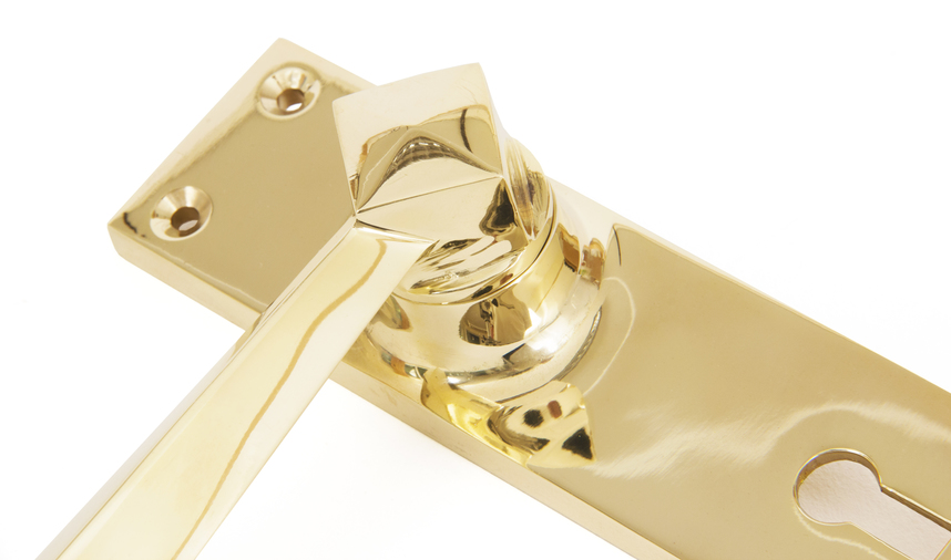 83829 - Polished Brass Straight Lever Lock Set - FTA Image 2