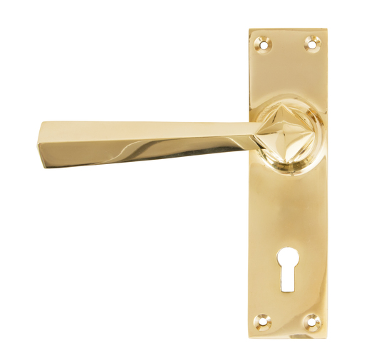 83829 - Polished Brass Straight Lever Lock Set - FTA Image 1