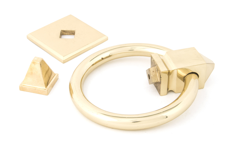 83836 - Polished Brass Ring Door Knocker - FTA Image 2