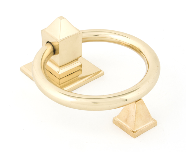 83836 - Polished Brass Ring Door Knocker - FTA Image 1